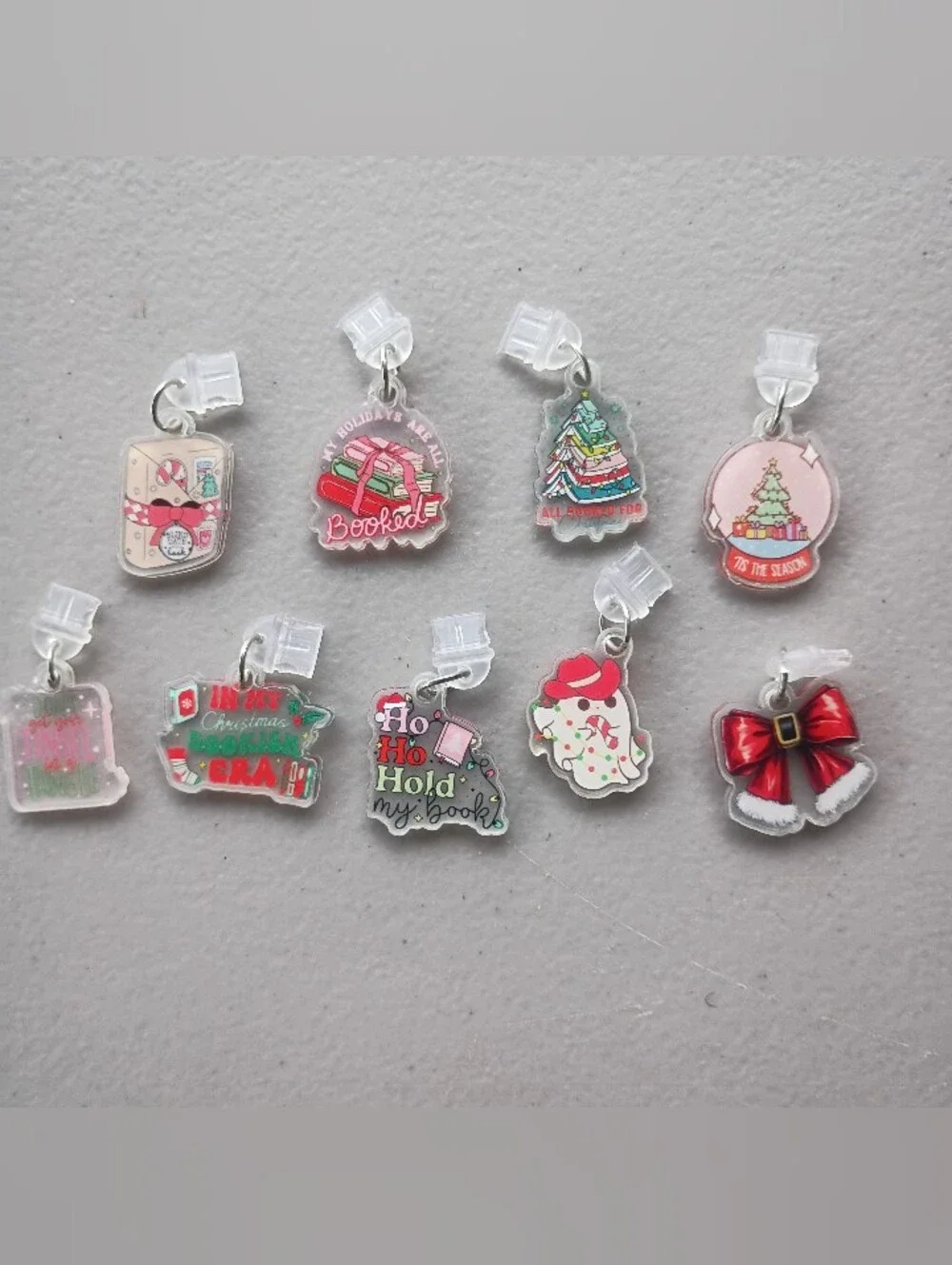 🌻 9 Piece Christmas Holiday Acrylic Phone Charms